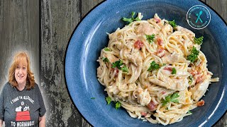 Cheesy CHICKEN SPAGHETTI in the Crockpot SIMPLY DELICIOUS RECIPE Catherines Plates [upl. by Hulbig]