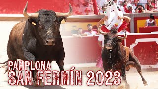 💥 SAN FERMÍN 2023 🏆 CONCURSO DE RECORTADORES CON TOROS BRAVOS EN PAMPLONA [upl. by Schechinger318]