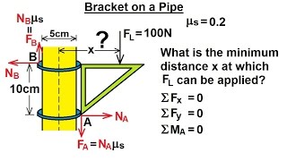 Mechanical Engineering Ch 11 Friction 8 of 47 Bracket on a Pipe [upl. by Liponis276]