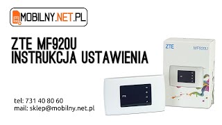 ZTE MF920U  instrukcja ustawienia [upl. by Koa733]