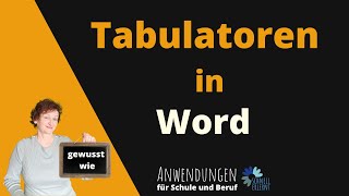 Tabulatoren in Word [upl. by Harmaning234]