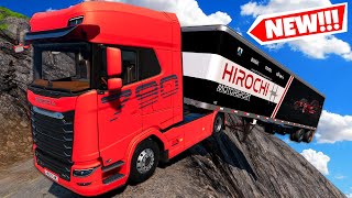 Driving This NEW SEMI TRUCK on The Most DANGEROUS ROAD in BeamNG Drive Mods [upl. by Nwadal]