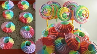 Cómo hacer MERENGUITOS o SUSPIROS ARCOIRIS con Merengue Suizo  Receta fácil y rápida [upl. by Esiuol]