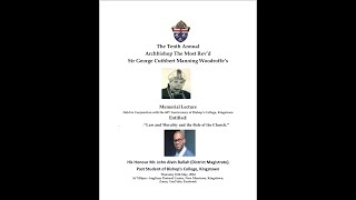 The most Rev’d Sir George Cuthbert Manning Woodroffe’s Memorial Lecture 16524 at 700 pm [upl. by Koch675]