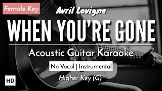 When Youre Gone Karaoke Acoustic  Avril Lavigne HQ Audio [upl. by Dominga]