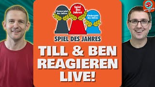 SPIEL DES JAHRES 2024  Till amp Ben reagieren LIVE auf die Nominierungen [upl. by Jarietta253]