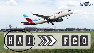 Eurowings takeoff from Hannover airport HAJ  Airbus A320 [upl. by Anavoig]