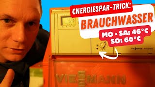 Gasheizung Energie sparen  Brauchwasser weniger heiß  Legionellen Schaltung  Viessmann Trimatik B [upl. by Norvin]