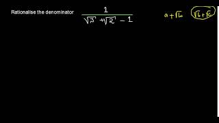 RATIONALISE THE DENOMINATOR WITH THREE TERMS [upl. by Winter]