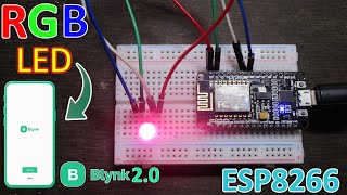 How to control RGB LED by Phone  New Blynk 20 project  Blynk IoT app [upl. by Attehcnoc]