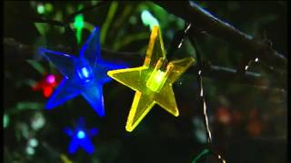 50 LED Multi Coloured Star Solar String Lights [upl. by Anoblav331]