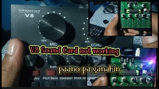 V8 Sound card not working  quick tutorial  Ayaw gumana  ayaw mag power On [upl. by Jody614]