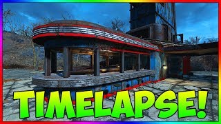 Fallout 4  Starlight Drive In Base Building Timelapse With Mods [upl. by Posner756]