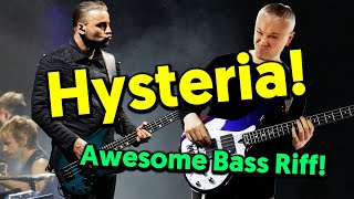 Hysteria Muse  The Chris Wolstenholme Bass Classic tabs amp tutorial [upl. by Gamaliel]