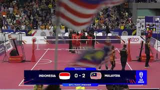 Indonesia vs Malaysia  Semi Final 1  Team Regu  Premier  ISTAF Sepaktakraw World Cup Kuala L… [upl. by Nyleimaj]