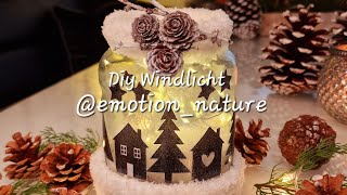 Diy Windlicht ✨️2024 von emotionnature decoration diy creative xmas glassdesign [upl. by Nahshun705]