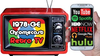 Quick demo version 1978 portable television converted to internet music amp video steaming smart TV [upl. by Amos]