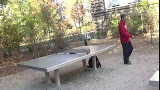 Seemiller Grip Mark Steinb vs Reinhard Steinbrecher Table Tennis Practicing 20181014 Steinplatte [upl. by Ybab]