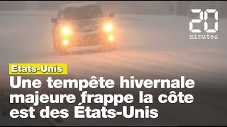 ÉtatsUnis Une tempête hivernale majeure frappe la côte est [upl. by Relyt]