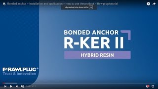 RKER II bonded anchor – installation and application – how to use the product – Rawlplug tutorial [upl. by Ertemed]