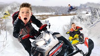 First Time Snowmobiling We Crashed [upl. by Odnomyar566]