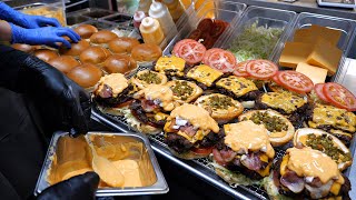 나초가 무한리필 미국식 딥치즈 버거로 하루 200개씩 팔리는 클래식 수제버거  American Style Deep cheeseburger  Korean street food [upl. by Anawt828]