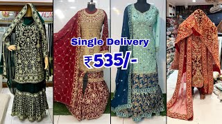 Charminar Bridal Wedding Collection  Single Delivery  Hyderabad Madina Market [upl. by Oirram]