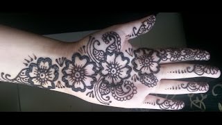 Simple Floral Henna  Arabic fusion style mehndi design video [upl. by Rehtse922]