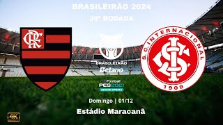 FLAMENGO x INTERNACIONAL  BRASILEIRÃO 2024  36ª RODADA  Gameplay 4K 60 FPS [upl. by Ettenej]