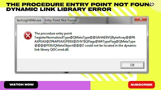 The Procedure Entry Point not found dynamic link library error fixing in windows 1011 [upl. by Aliek]