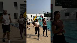 ABS MAGARPATTA CITY OLYMPIC POOL SIDE GROUP WORKOUT [upl. by Aerdnwahs301]