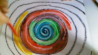 At Home Art Lesson  Hundertwasser Spiral For Kids [upl. by Yecal286]