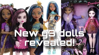 MONSTER HIGH NEWS New G3 budget Draculaura and Clawdeen dolls revealed Monsteristas Cleo more [upl. by Pillyhp167]