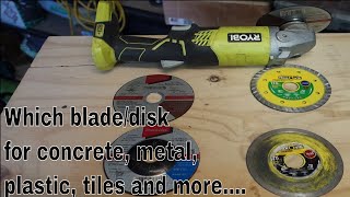 Which angle grinder blade  disk for concrete plastic tiles and metal [upl. by Anotyal592]