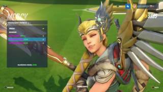 Overwatch Mercy Valkyrie Skin All Emotes Poses Intros and Weapons [upl. by Kassey]