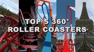 360 VIDEO  TOP 5 ROLLER COASTERS  VR  4K  60fps  3D [upl. by Lyrac]