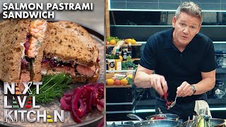 Gordon Ramsay Makes A Pastrami Sandwichwith Salmon   Next Level Kitchen [upl. by Kecaj]