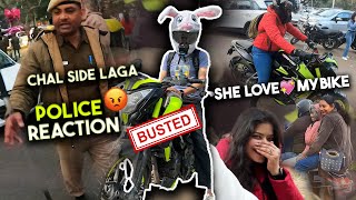 Chandigarh Police Stopped me She love my bike  Bunny Helmet Reaction  Gareeb Vlogs [upl. by Aisya]