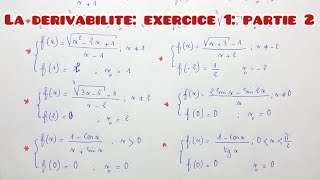 La dérivabilité et étude des fonctions exe 1partie 2 la dérivabilité en un point bac2025 [upl. by Annahael]