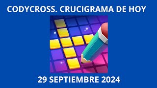 Codycross Crucigrama de Hoy 29 Septiembre 2024 [upl. by Hamlen]