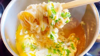 Cheese Egg Ramen Instant Noodle Recipe [upl. by Nemzaj157]