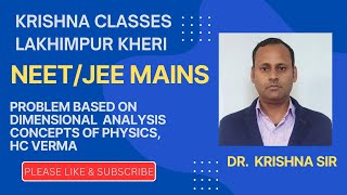 Dimensional Analysis Problem HC Vermabiology maths chemistry education jee neet neetexam [upl. by Narcho16]