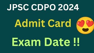 JPSC CDPO EXAM DATE 2024 [upl. by Evvy]