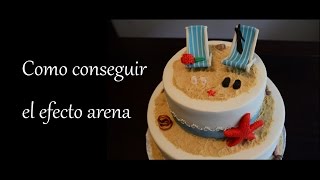 Como hacer  conseguir el efecto arena para una tarta de fondant [upl. by Eadith918]