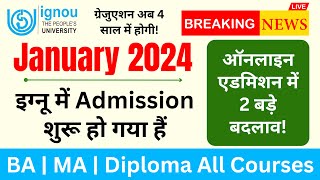 Breaking News IGNOU Admission 2024 January Session is Started  IGNOU New Admission 2024 Last Date [upl. by Bessy]