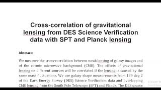 Cross correlation of gravitational lensing from DES Science Verification data with SPT and Planck le [upl. by Nnaihs992]