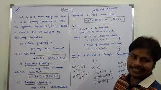 MONOID IN DISCRETE MATHEMATICS  ALGEBRAIC STRUCTURES  GROUP THEORY [upl. by Haseena]