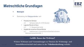 OnlineSeminar  Grundlagen Mietrecht [upl. by Carrie801]