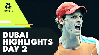 Rublev Battles Evans Sinner Shapovalov amp Karatsev All In Action  Dubai 2022 Highlights Day 2 [upl. by Iverson80]