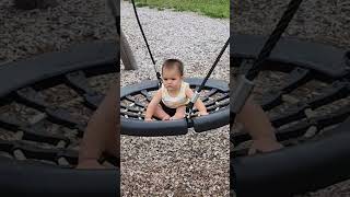 First Time on This Swing swingingbaby swing [upl. by Obmar]